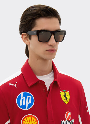 Ferrari 雷朋与法拉利车队合作款 RB2217M 深棕色镜片哈瓦那色醋酸纤维太阳镜 米色 LA01Hf