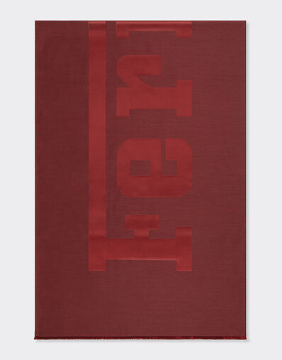 Ferrari Wool and silk scarf with Ferrari logo Mahogany 22718f