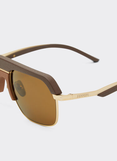 Ferrari sunglasses in matte gold metal with brown polarized lenses Ferrari Ferrari sunglasses in matte gold metal with brown polarized lenses Dark brown LA0ERf
