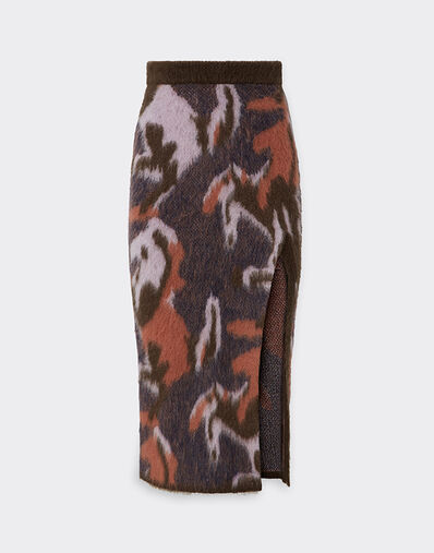 Ferrari Cavallino Ikat 图案针织半裙 Espresso 22532f
