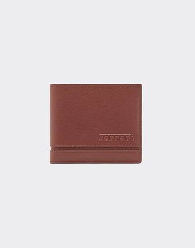 Ferrari Leather folding wallet with livery pattern Espresso 49225f