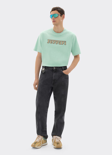 法拉利徽标刺绣棉质 T 恤 Ferrari 法拉利徽标刺绣棉质 T 恤 Granite Green 50837f