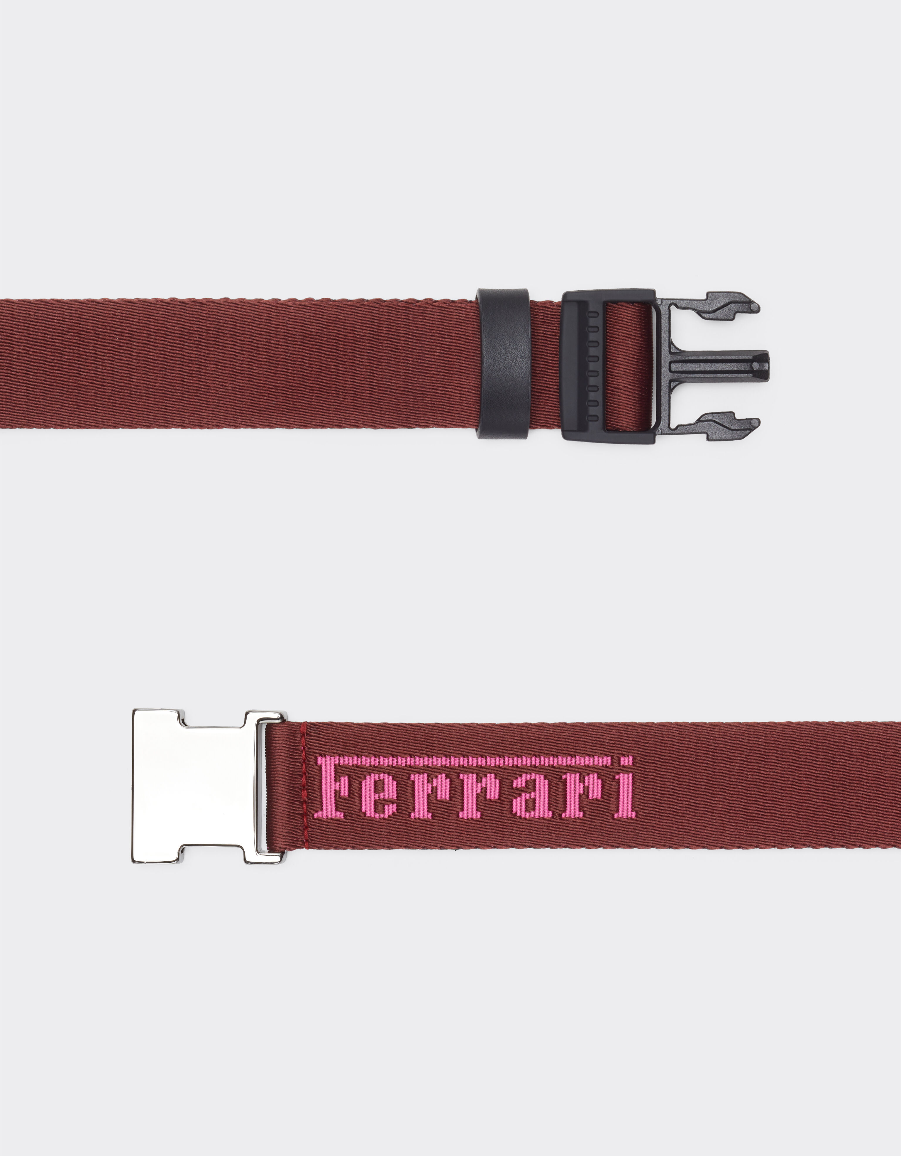 Ferrari 法拉利徽标提花腰带 酒红色 20383f
