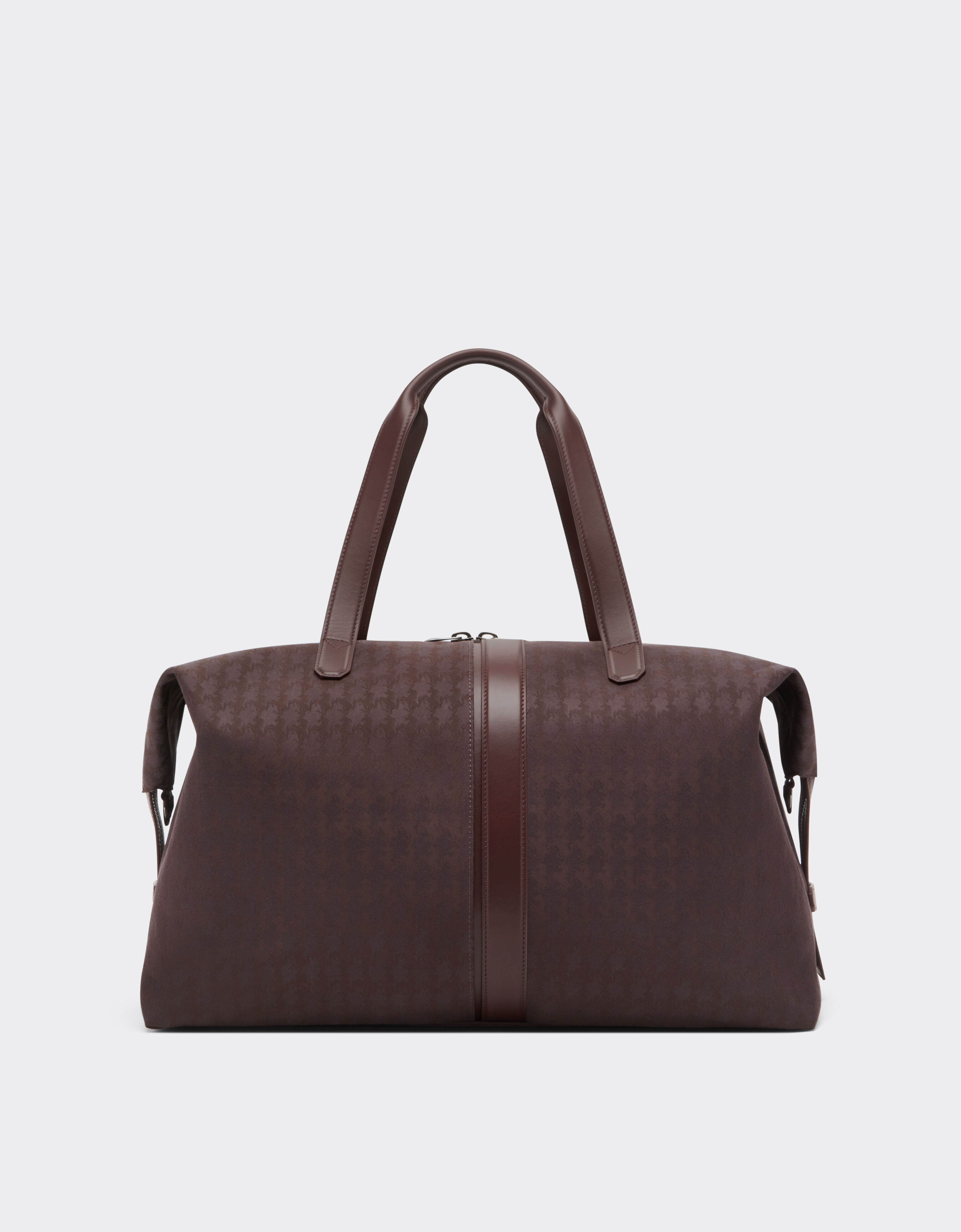 Ferrari Q-Cycle® jacquard duffle bag with Cavallino pattern Mahogany 49135f