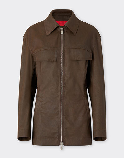 Ferrari Technical gabardine jacket with a vintage effect Khaki Green 49926f