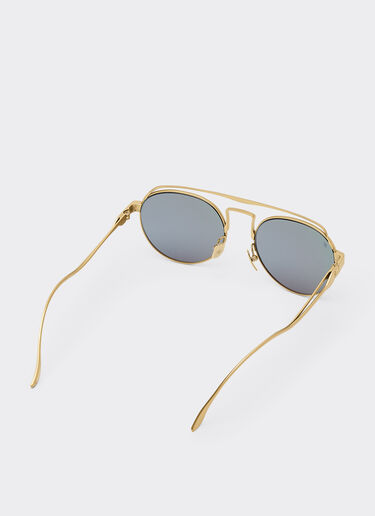 Ferrari Ferrari sunglasses in matte gold titanium with blue lenses Gold LA0EOf
