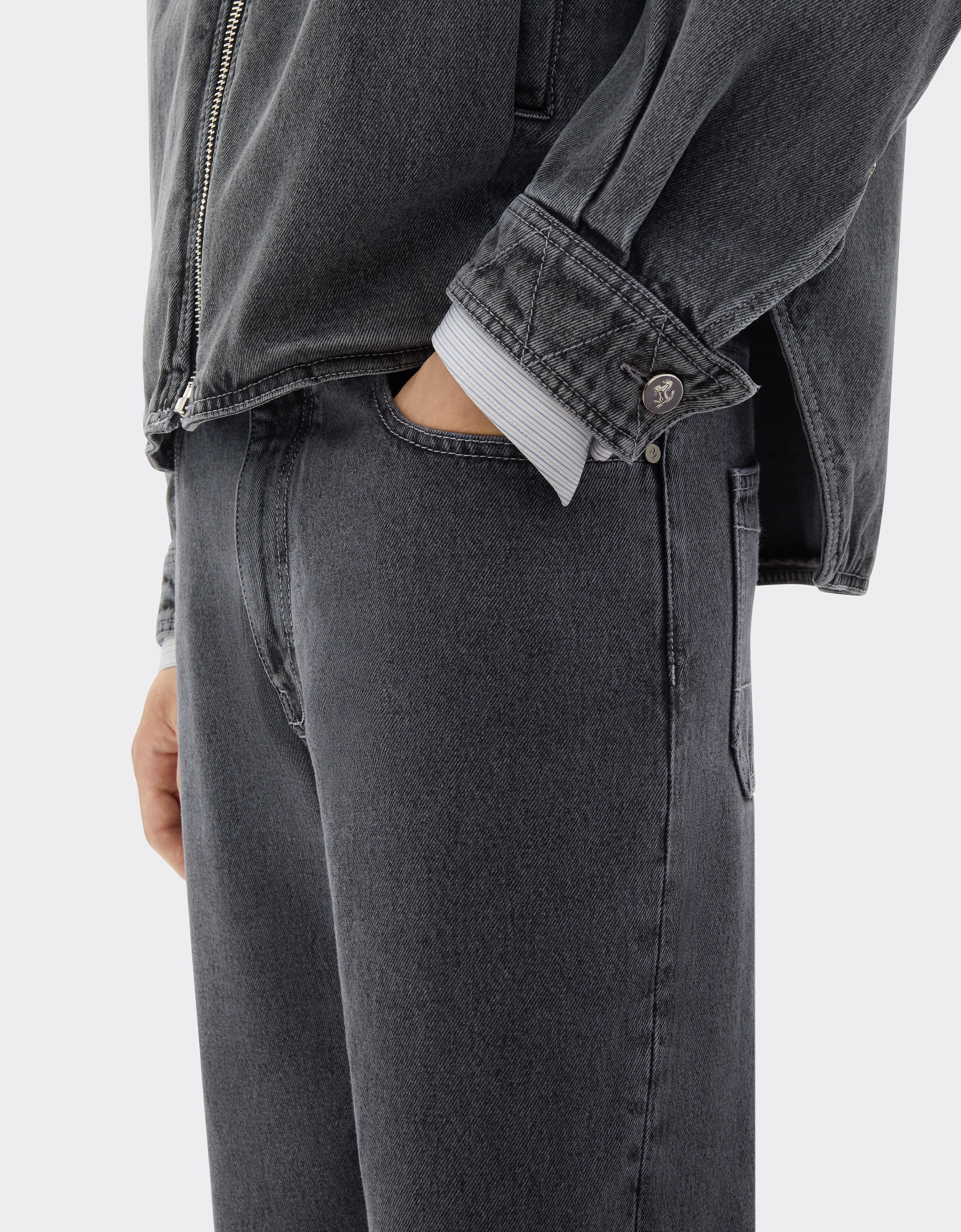 Ferrari Five-pocket pants in marbled denim Granite Gray 50875f