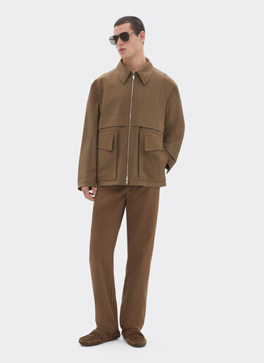 Ferrari 科技棉质海军大衣 Khaki Green 50988f