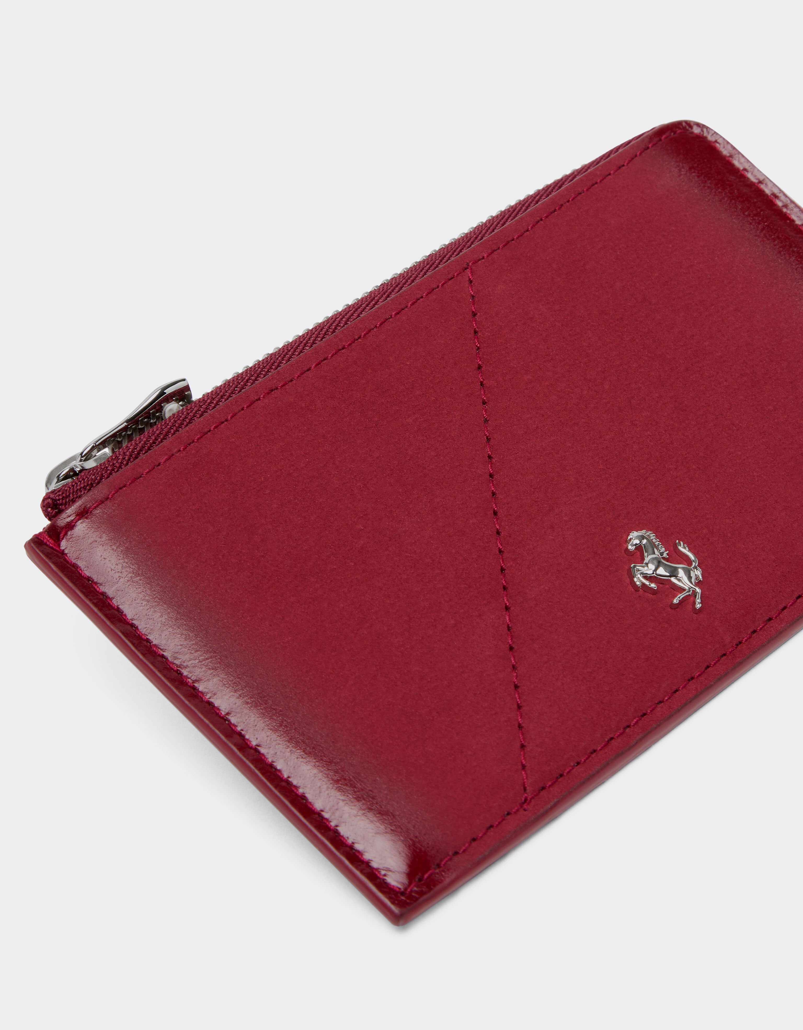 Wallet with zip in smooth leather and nubuck Ferrari Wallet with zip in smooth leather and nubuck Maison Red 50522f