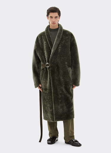 羔羊皮效果美利奴羊毛大衣 Ferrari 羔羊皮效果美利奴羊毛大衣 洛登绿 49245f