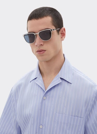 Ferrari Ferrari sunglasses in  silver-coloredmetal  with blue crystal lenses Silver LA0LAf