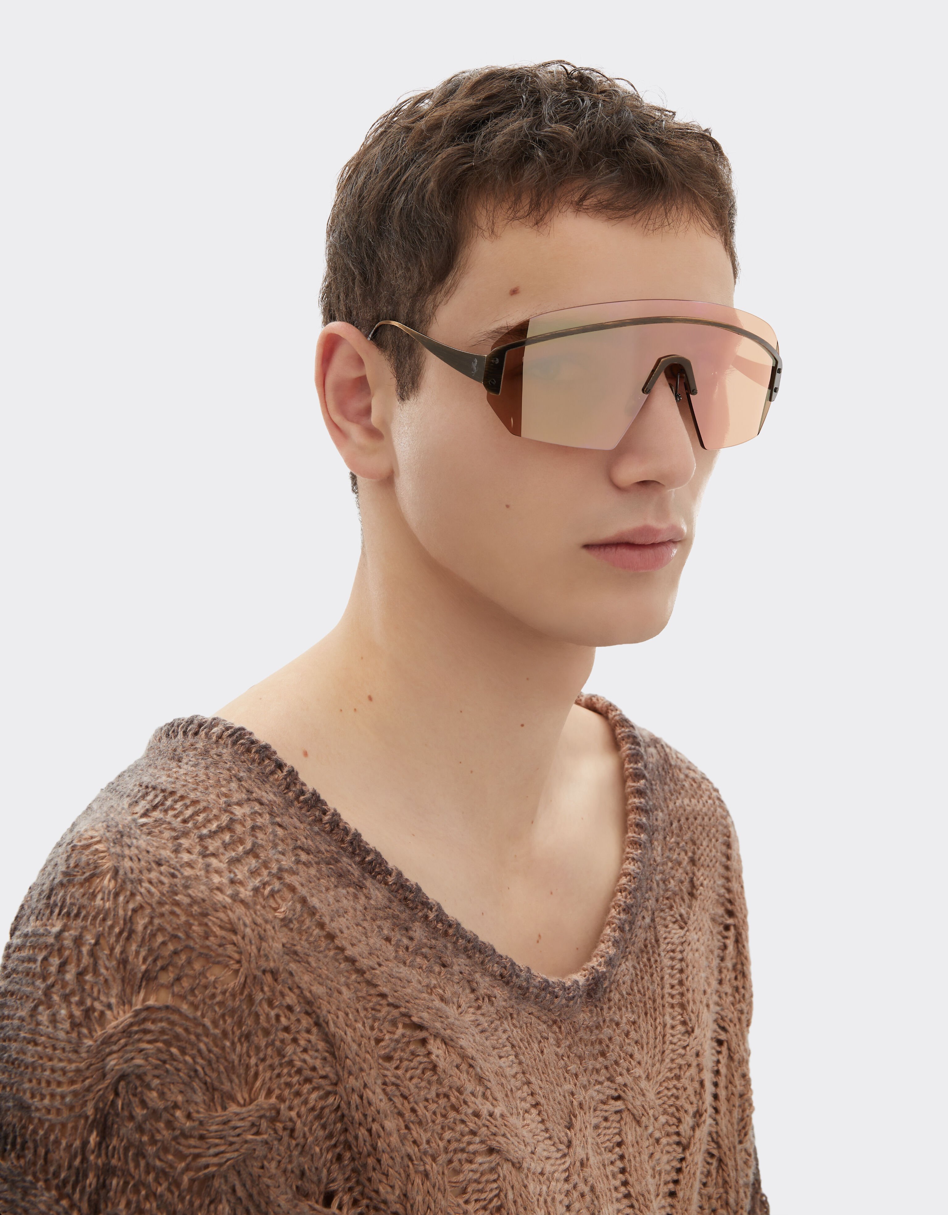 Ferrari Ferrari sunglasses in antique gold metal with rose gold mirrored lenses Gold LA0LKf