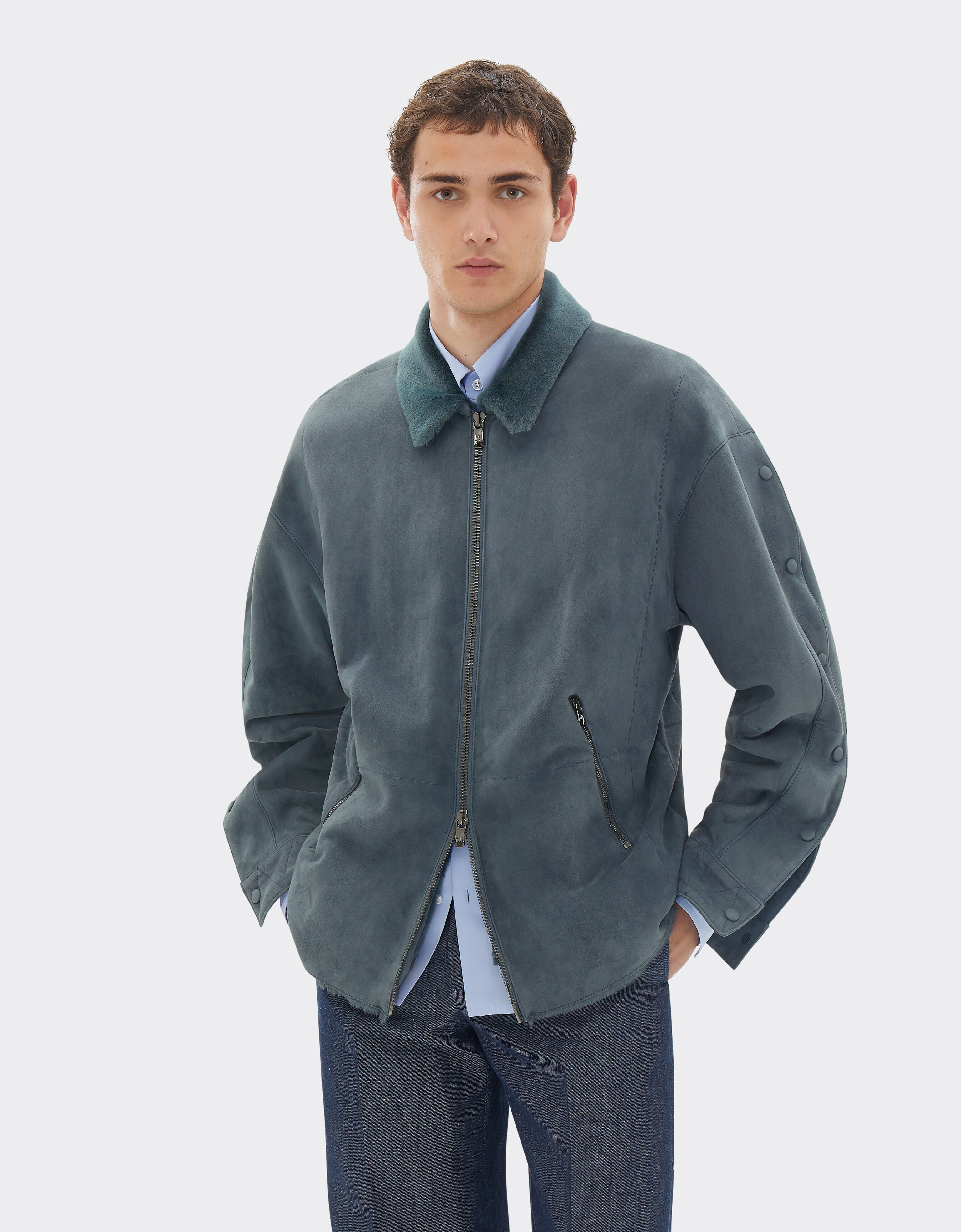 Ferrari Shearling overshirt jacket Peacock 22580f