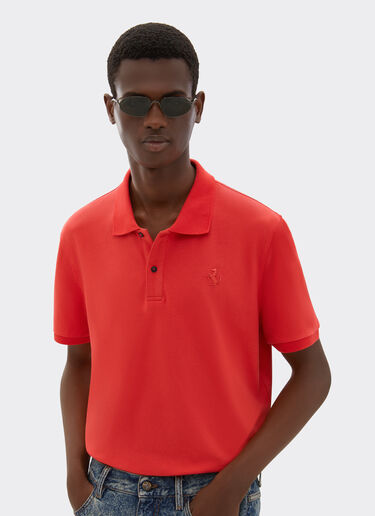 跃马有机棉质珠地 Polo 衫 Ferrari 跃马有机棉质珠地 Polo 衫 Rosso Dino 红色 47822f
