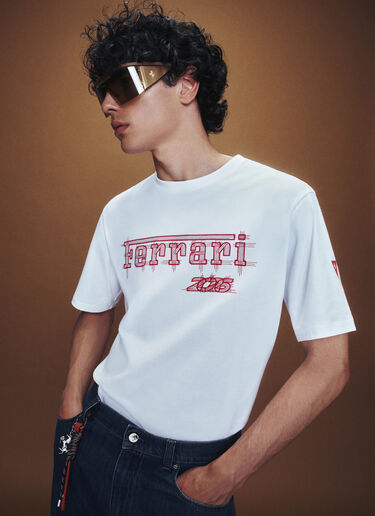 T-shirt Ferrari en coton pour le GP de Monaco 2026 Ferrari T-shirt Ferrari en coton pour le GP de Monaco 2026 Bianco CJMTH0039JCO0045f