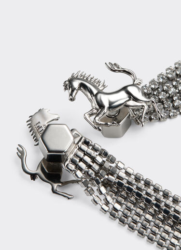 Earrings with rhinestones Ferrari Earrings with rhinestones Polished Chrome 50182f