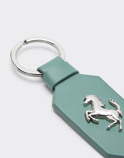 Ferrari 跃马标志皮革钥匙扣 Granite Green 50618f
