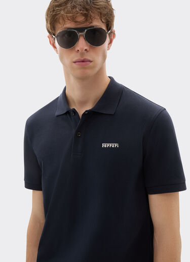 法拉利徽标棉质 Polo 衫 Ferrari 法拉利徽标棉质 Polo 衫 海军蓝 21277f