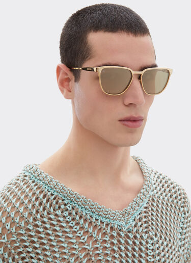 Ferrari Ferrari sunglasses in gold-colored metal with gold mirrored lenses Oro LA0LCf