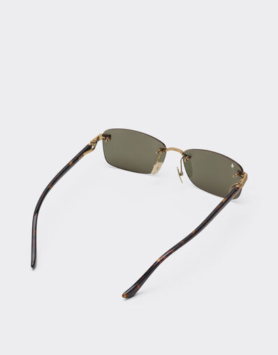 Ferrari Ferrari sunglasses in matte gold titanium and acetate with transparent gold mirrored lenses Oro LA0L9f