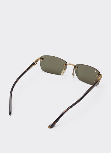 Ferrari Ferrari sunglasses in matte gold titanium and acetate with transparent gold mirrored lenses Oro LA0L9f