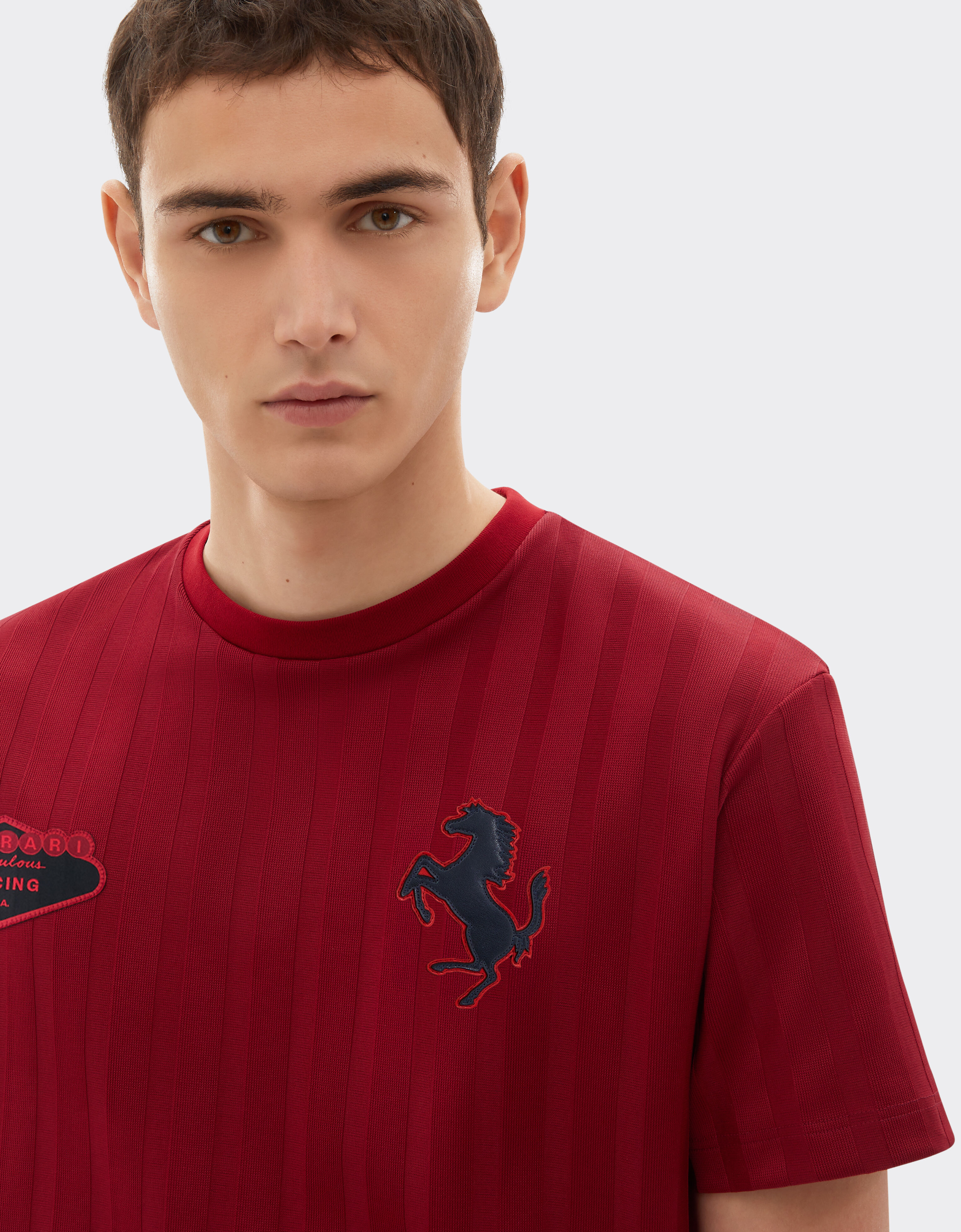 Ferrari 法拉利徽标有机棉 T 恤 玫瑰红 51023f