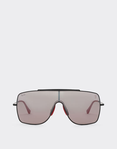 Ferrari Ray-Ban for Scuderia Ferrari RB3697MF in black metal with silver mirror purple gradient lens Maison Red 22362f