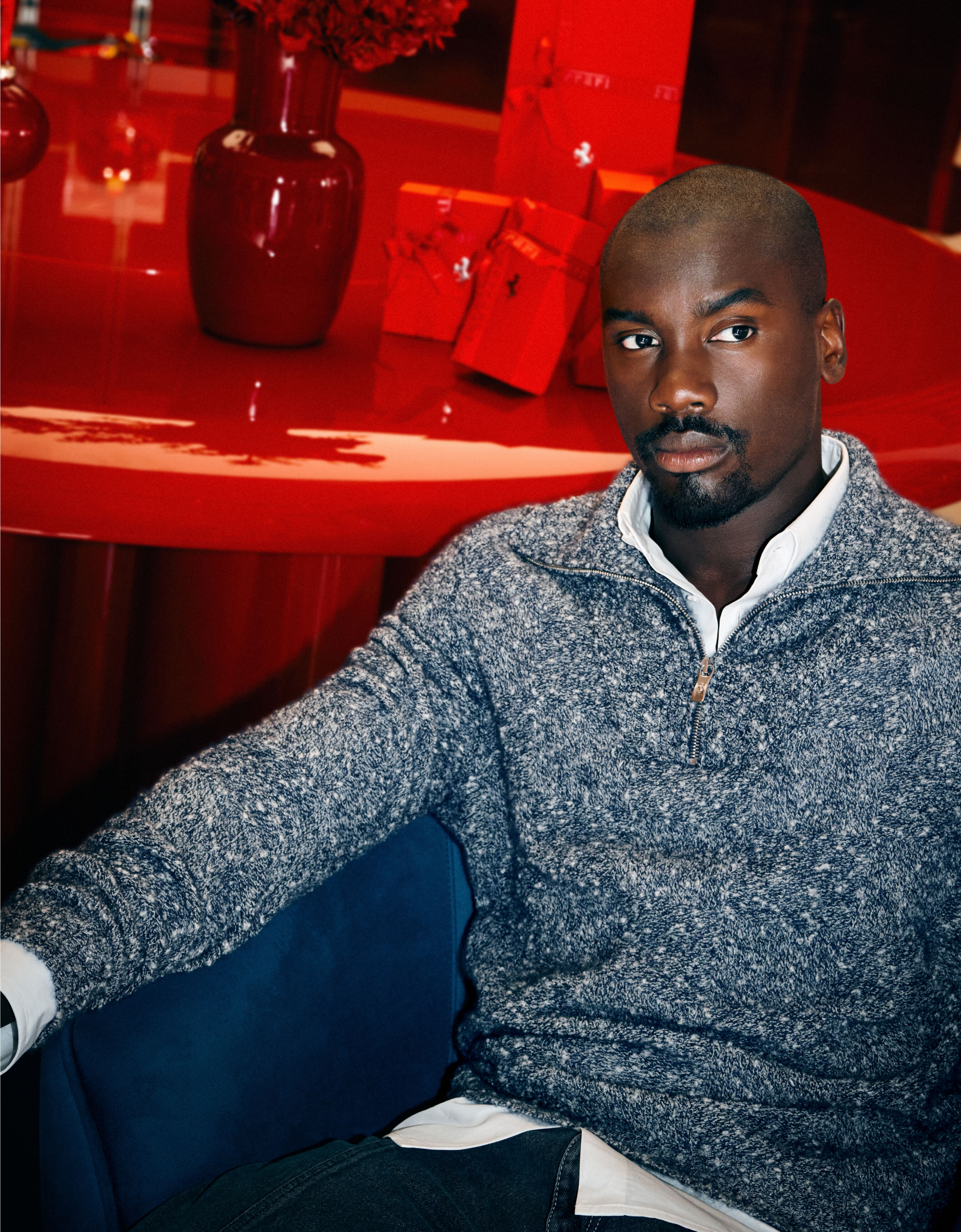 Ferrari Cashmere and silk knit Ultramarine 49906f