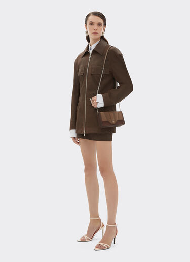 Ferrari GT wallet in shaded nubuck with chain shoulder strap Ferrari Ferrari GT wallet in shaded nubuck with chain shoulder strap Clay 50395f