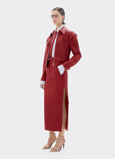 Ferrari Midi skirt in deer-effect nappa leather Maison Red 49912f