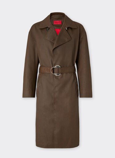 Vintage-effect technical gabardine trench coat Ferrari Vintage-effect technical gabardine trench coat Khaki Green 49923f