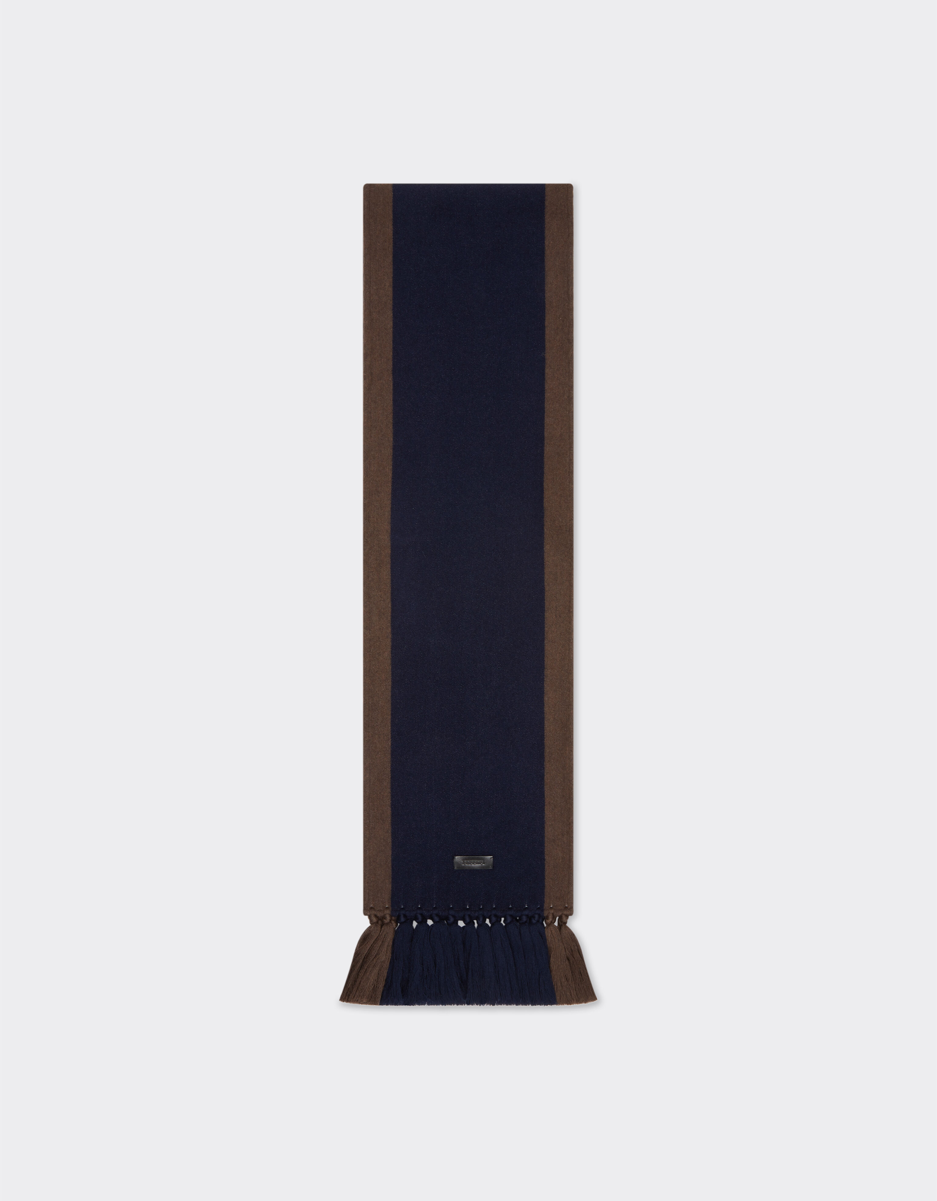 Ferrari Wool and cotton scarf with livery motif Navy 21336f