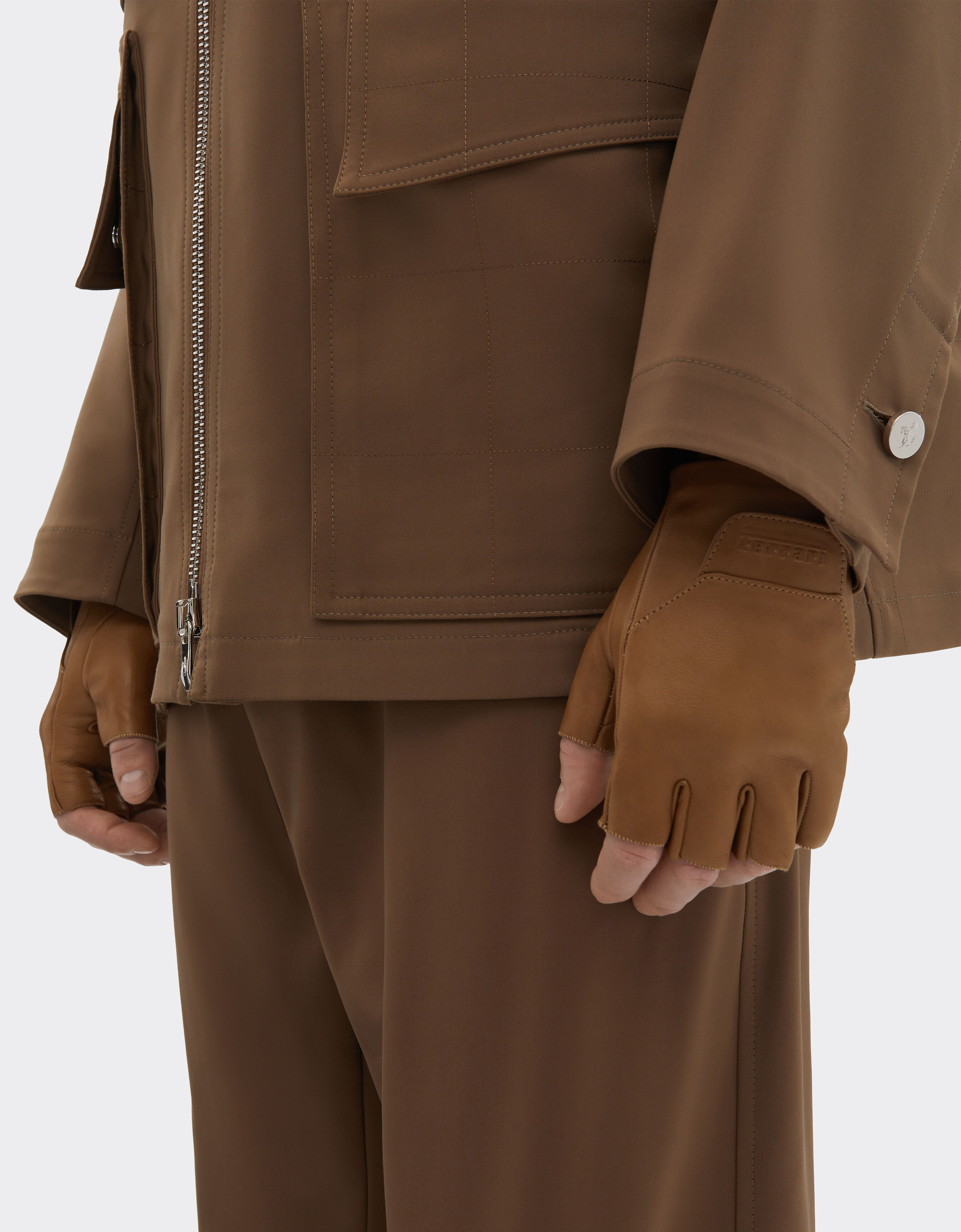 Ferrari 纳帕皮革无指手套 Jute 49850f