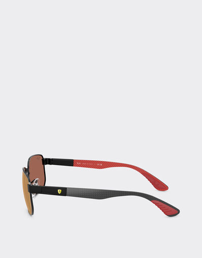Ferrari Ray-Ban for Scuderia Ferrari RB8329M in black metal with dark red mirrored brown lenses Nero LA0JWf