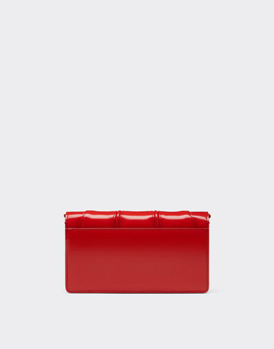 Ferrari Ferrari GT brushed leather wallet with chain shoulder strap Rosso Dino 51056f