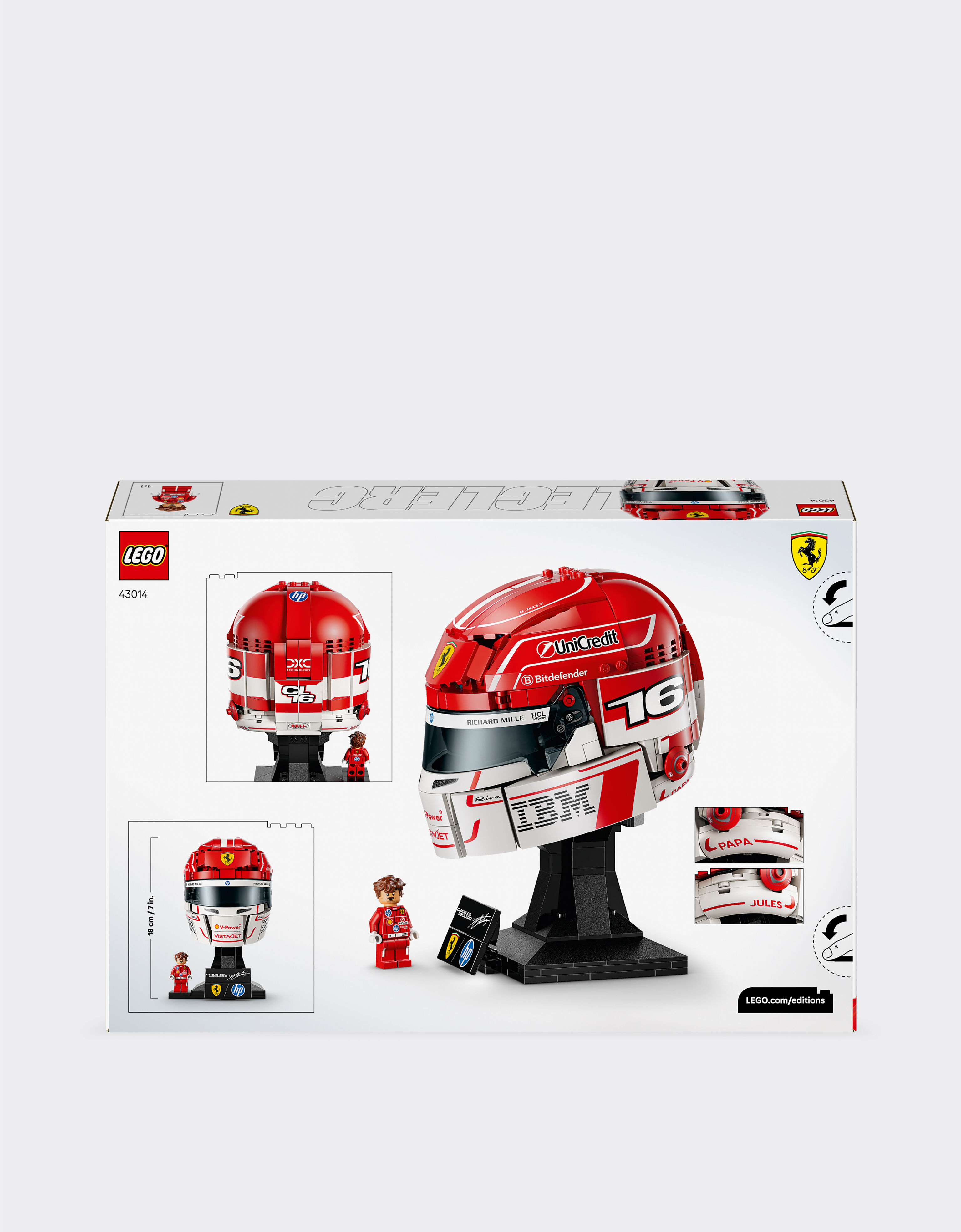 LEGO® Editions Scuderia Ferrari HP Display Set – Charles Leclerc Helmet and Minifigure Ferrari LEGO® Editions Scuderia Ferrari HP Display Set – Charles Leclerc Helmet and Minifigure Red LA0TY1228EXT0001f
