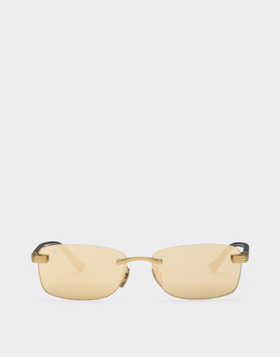 Ferrari Ferrari sunglasses in matte gold titanium and acetate with transparent gold mirrored lenses Oro LA0L9f