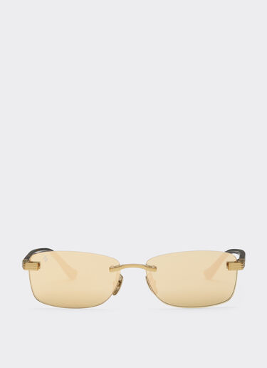 Ferrari Ferrari sunglasses in matte gold titanium and acetate with transparent gold mirrored lenses Oro LA0L9f
