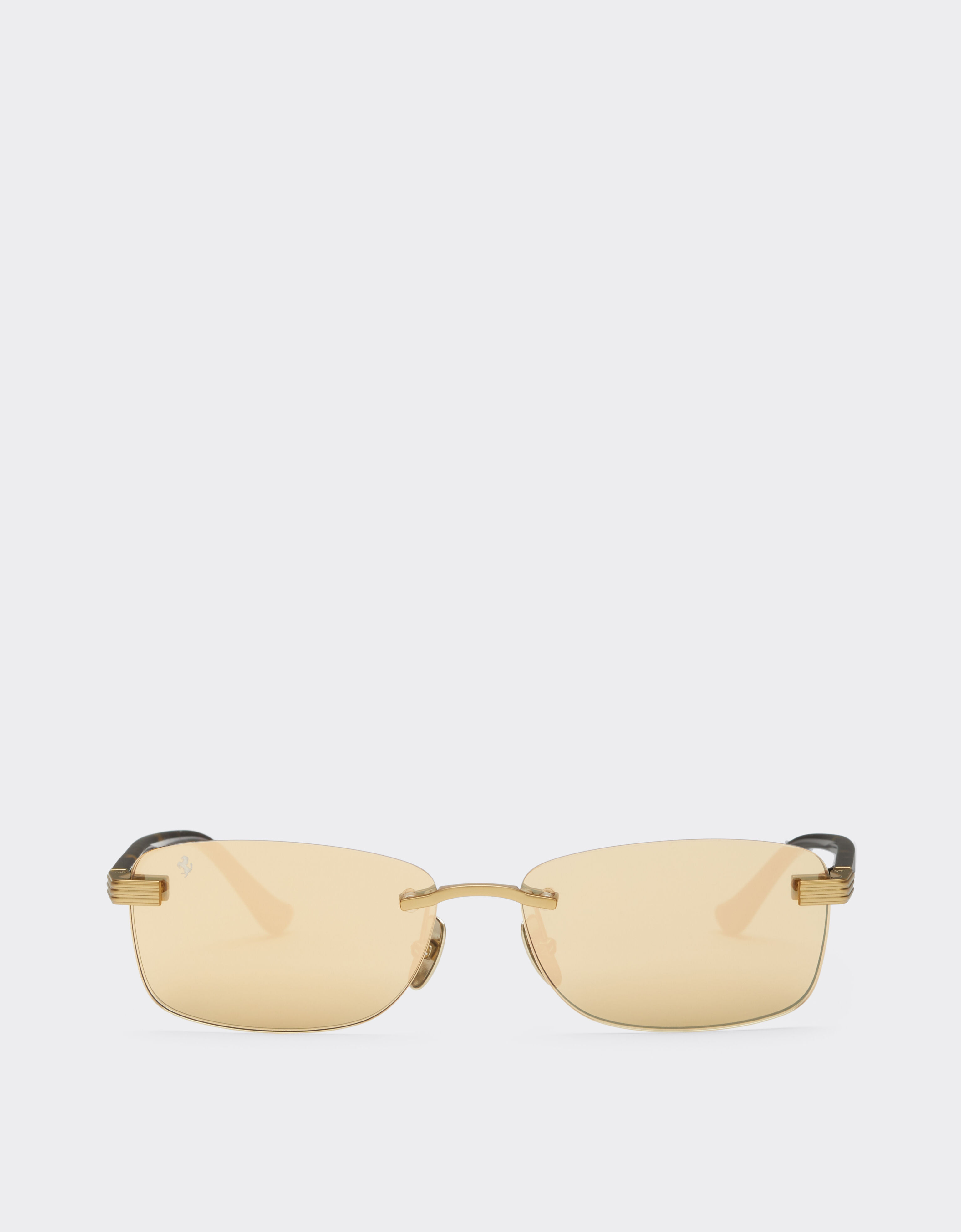 Ferrari Ferrari sunglasses in matte gold titanium and acetate with transparent gold mirrored lenses Oro LA0L9f