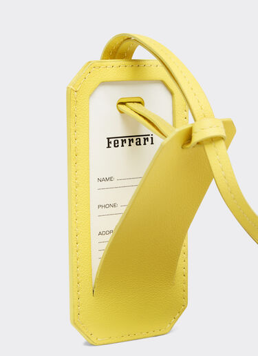 Ferrari 徽标装饰光面纳帕皮革行李牌 Giallo Modena 黄色 22197f