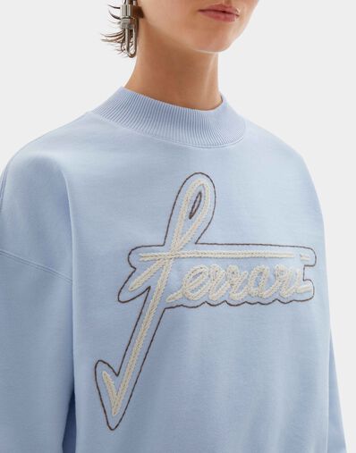 Ferrari 棉质圆领刺绣卫衣 Powder Blue CJWSW0021JCO0046f