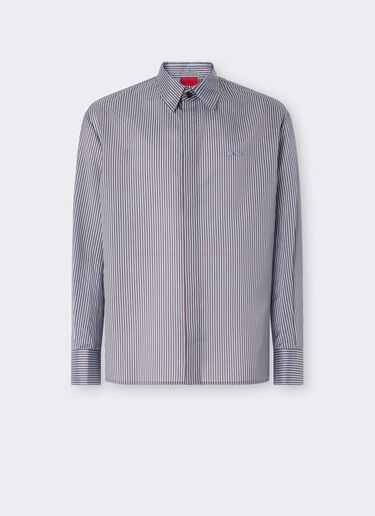 Chemise en barré mélangé soie avec broderie Ferrari Chemise en barré mélangé soie avec broderie Powder Blue CWMSH0021WPL0012f