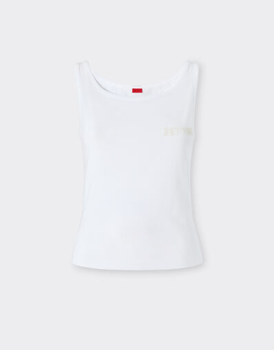 Ferrari TANK TOP WITH FERRARI PATCH Bianco Ottico 50848f
