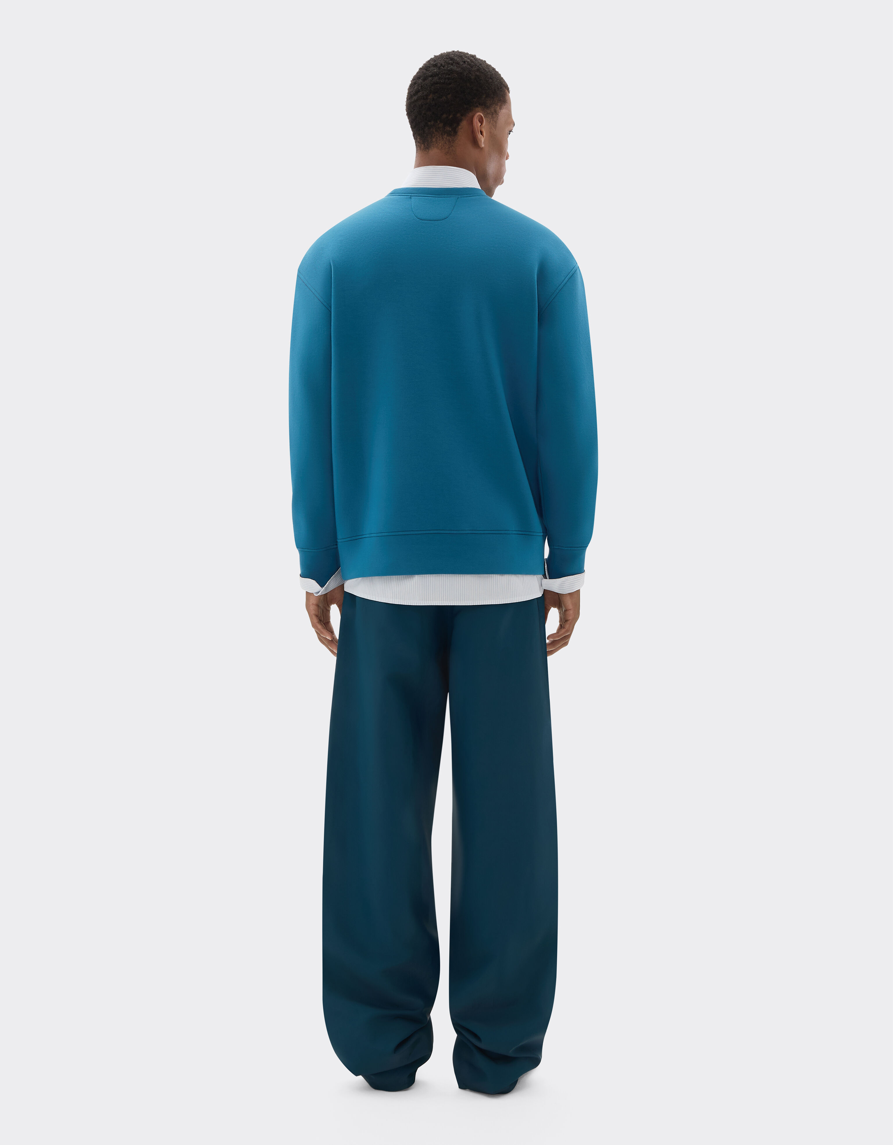 Ferrari 法拉利徽标 Scuba 潜水面料卫衣 孔雀蓝 20518f