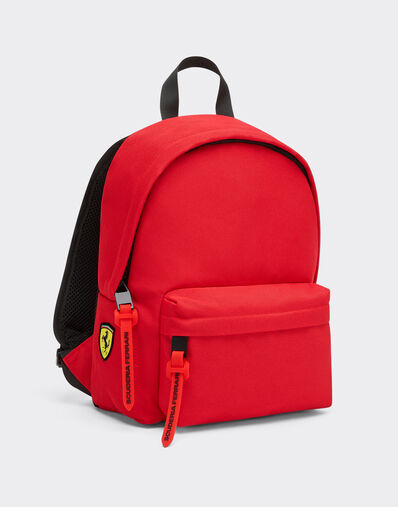 Ferrari Mini technical fabric backpack with Ferrari Scudetto Rosso SBNBP0003HMM0017f