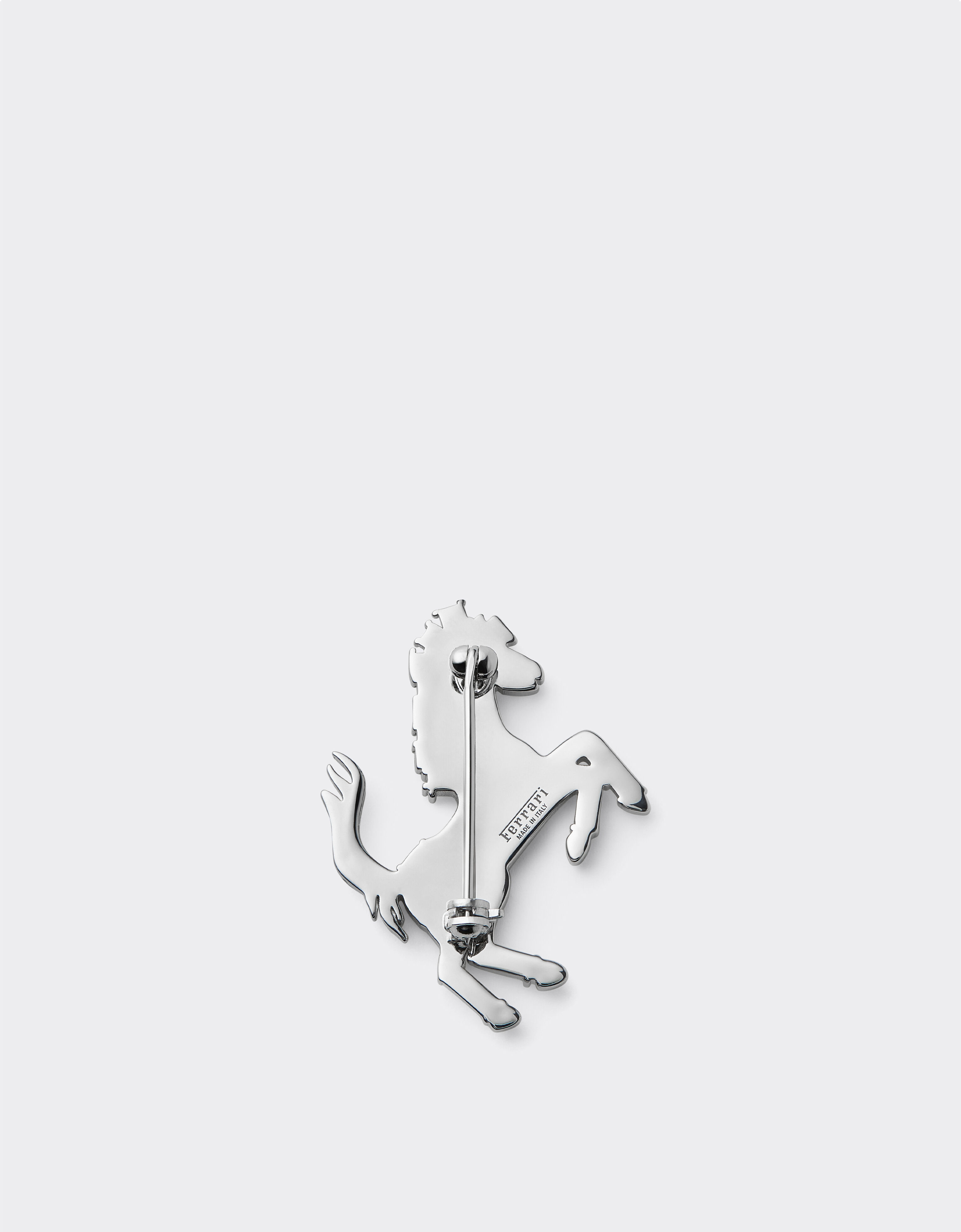Kleine Anstecknadel mit springendem Pferd und Strass Ferrari Kleine Anstecknadel mit springendem Pferd und Strass Silver CGWSP0002JU00005f