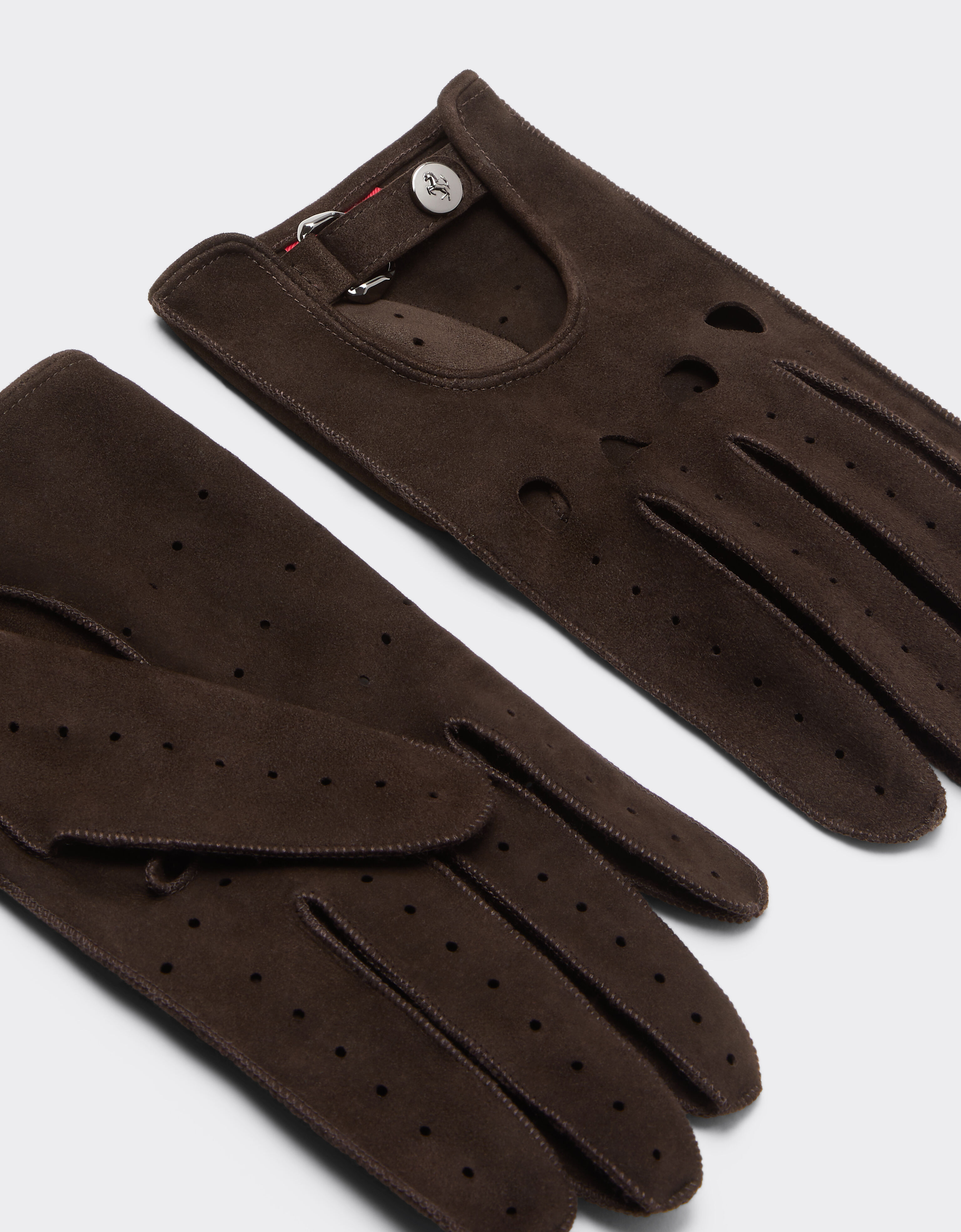 Ferrari Suede leather driving gloves Espresso 22709f