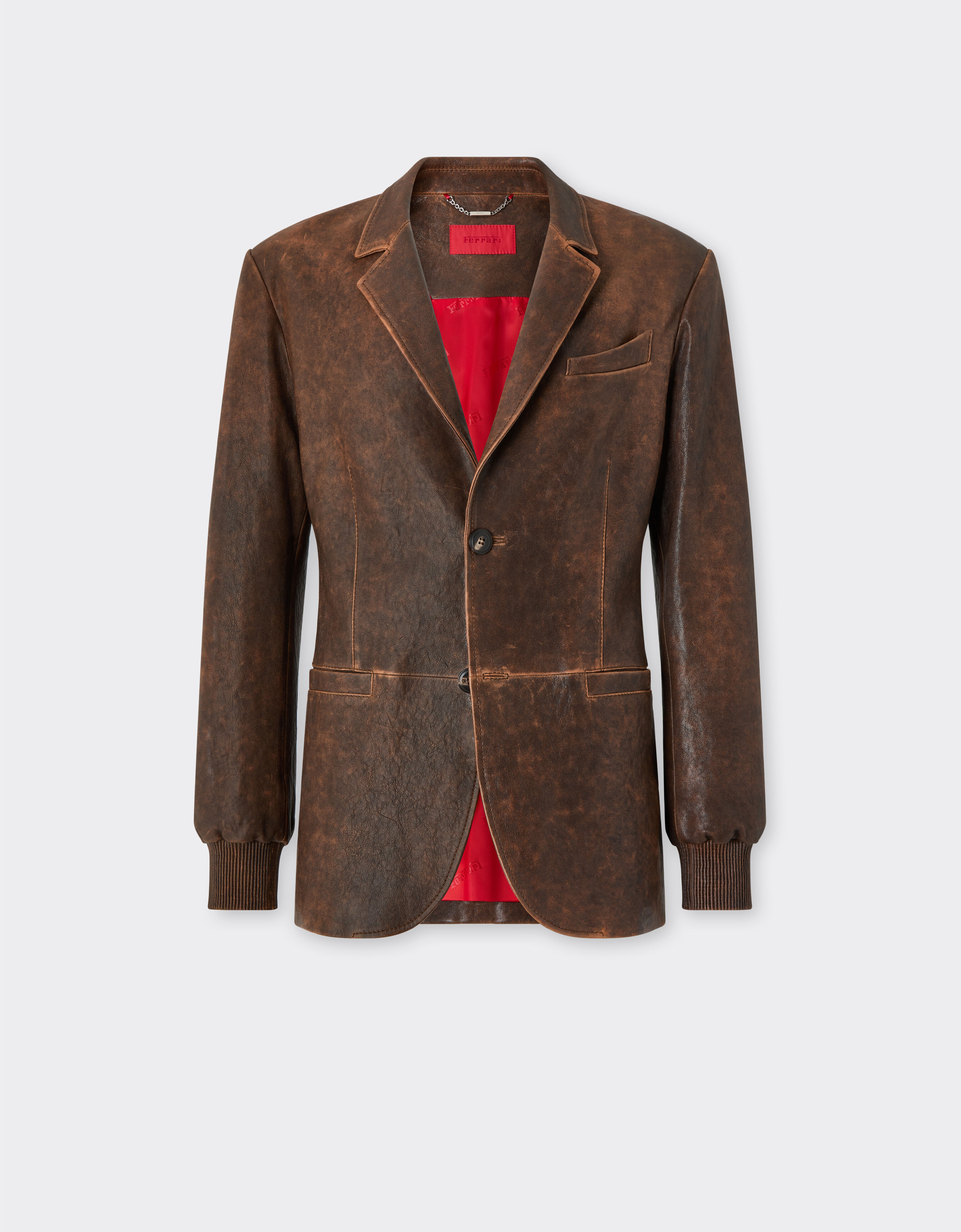 Ferrari 大马士革皮革西装外套 Khaki Green 50087f