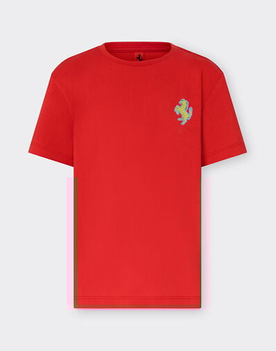 Ferrari 跃马拼饰 T 恤 Rosso Corsa 红色 48528fK