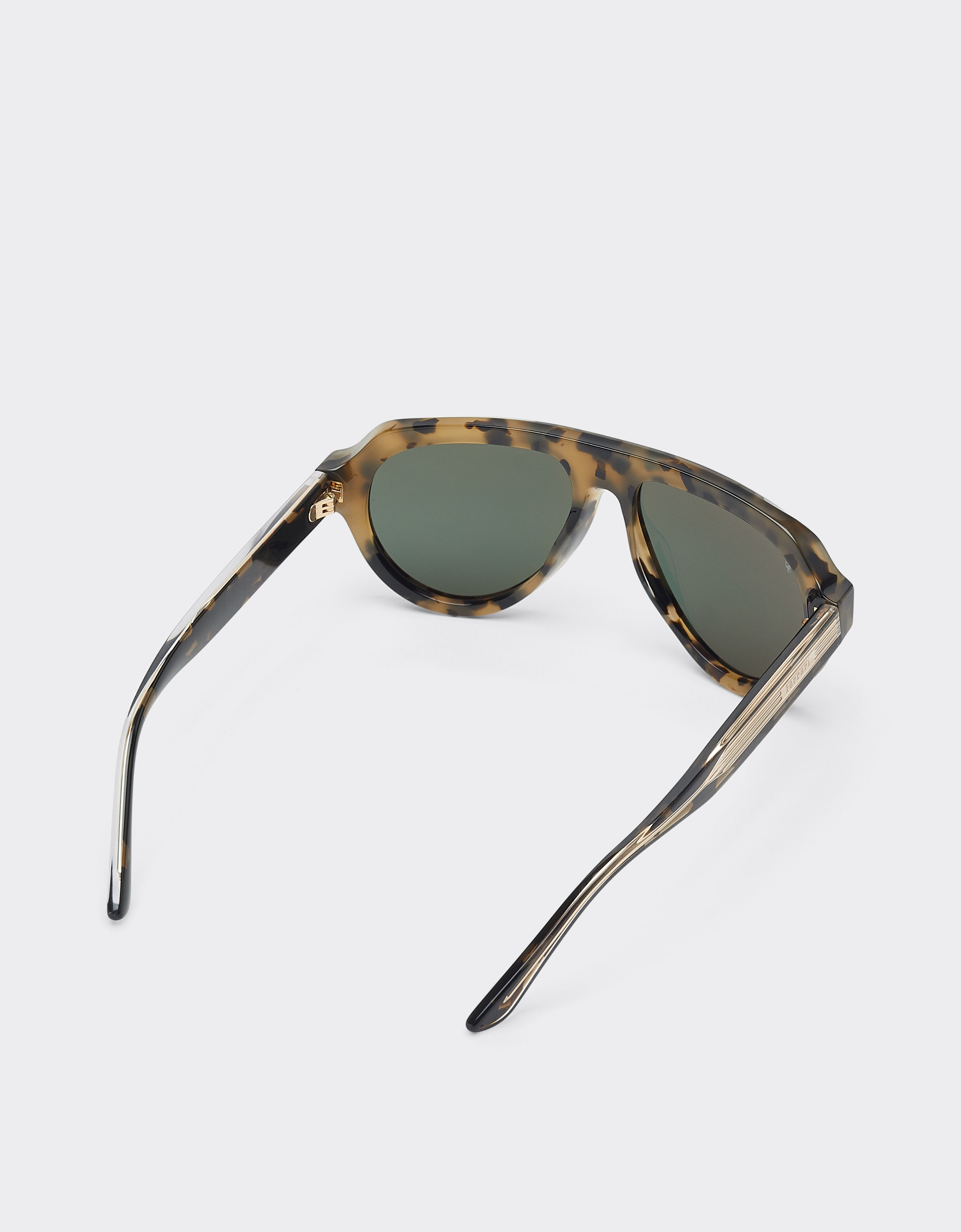 Ferrari 法拉利金色镜面绿色镜片玳瑁棕色醋酸纤维太阳镜 Tortoiseshell LA0EUf